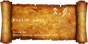 Kozlik Judit névjegykártya